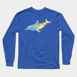 Dolphin In Rainbow Colors Long Sleeve T-Shirt